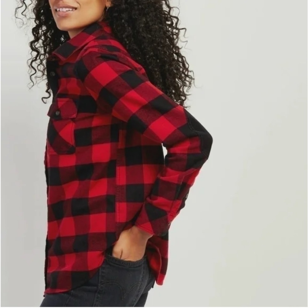 Roots Red and Black Checkered Shirt flannel